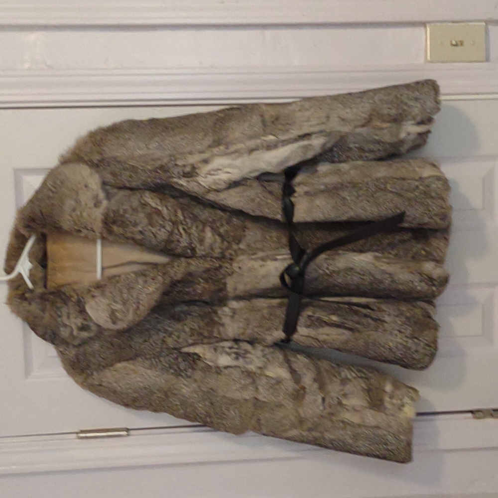 100% real rabbit fur coat